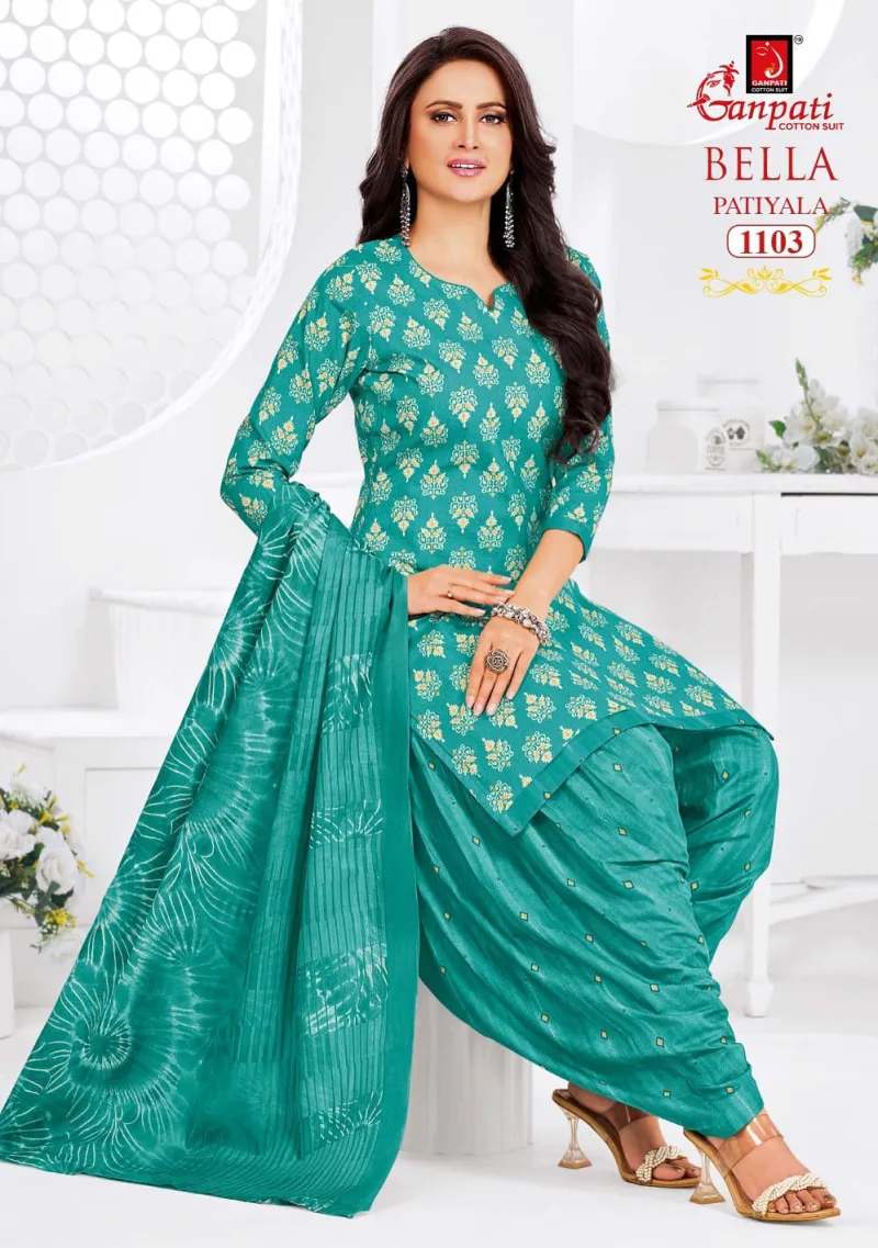 Bella Patiyala Vol 11 By Ganpati Cotton Readymade Patiyala Dress 
